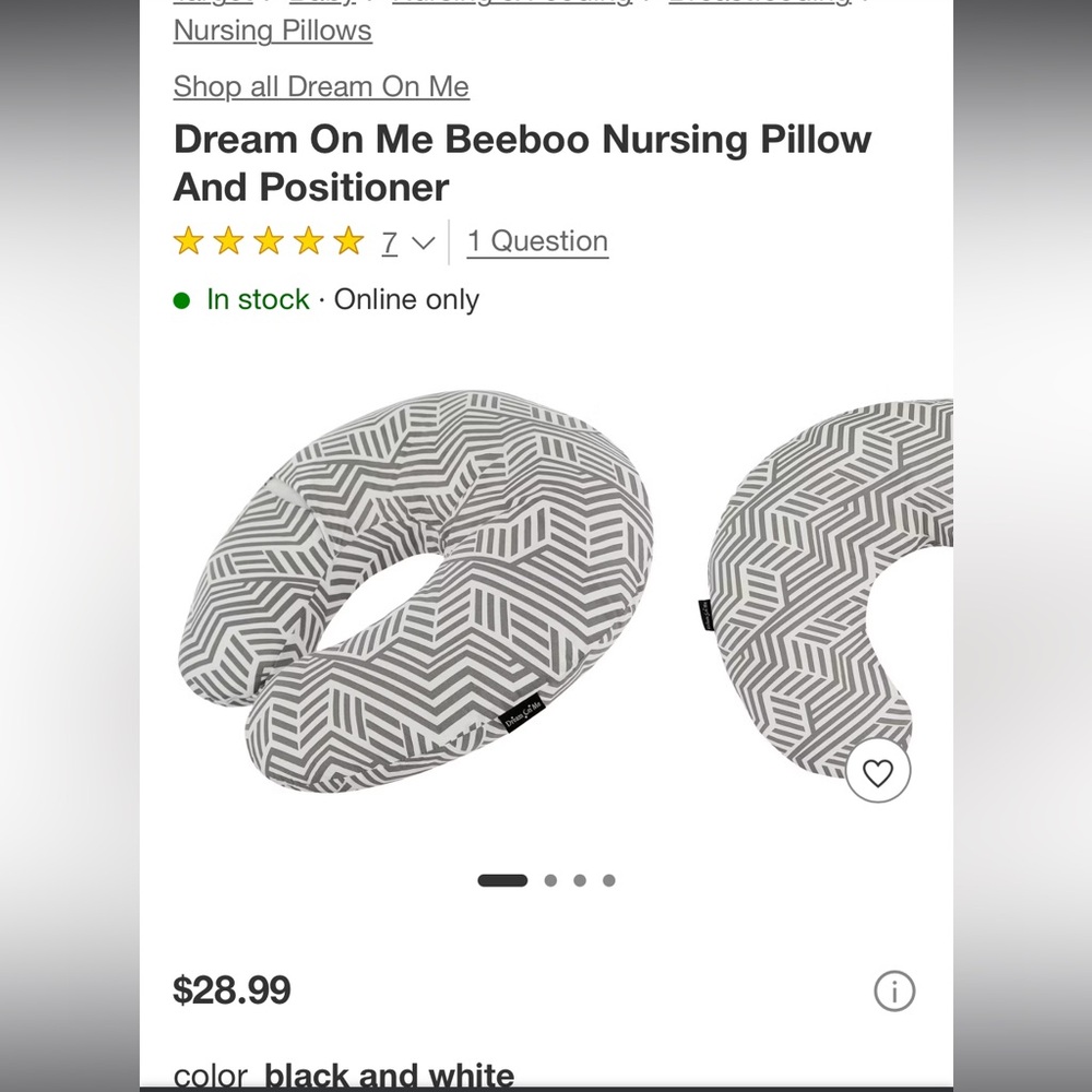 Dream On Me Beeboo Nursing Pillow And Positioner